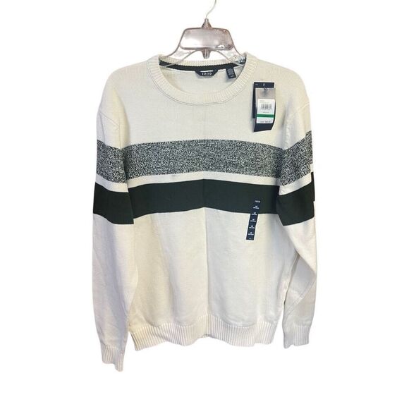 Izod Mens Vanilla Ice/Green  Crewneck  Sweater Sz L NWT - Picture 1 of 9